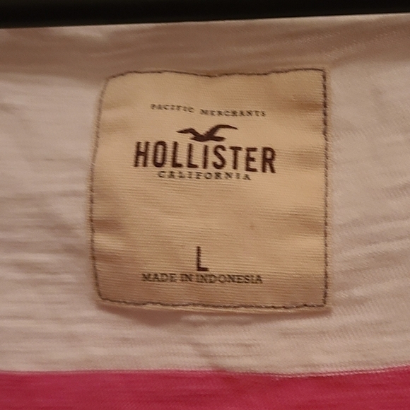 NWOT Hollister Pink White Stripes  Tank Top Size Large - Picture 2 of 4